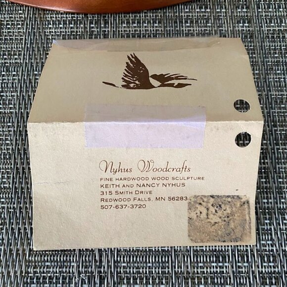 K.A. Nyhus Woodcrafts Whale Wild Cherry Wood Carving Sculpture Decor - Picture 6 of 7